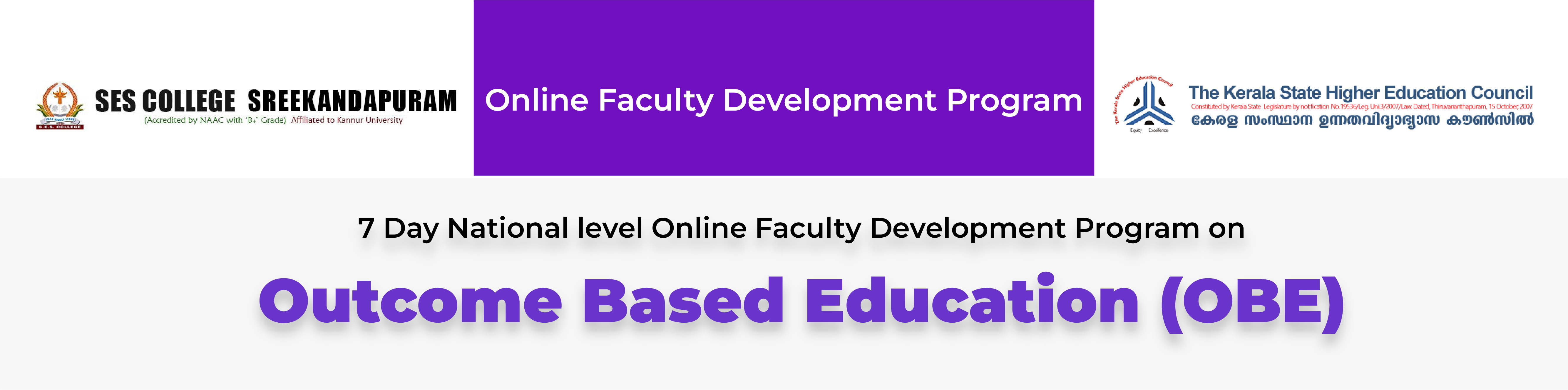 7 Day National Level Online Faculty Development Program on Outcome Based Education (OBE)