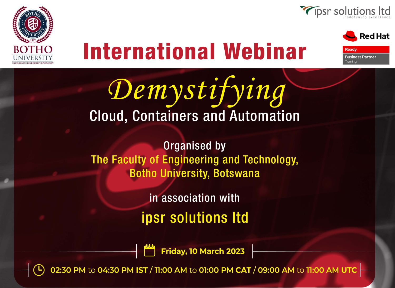 International Webinar on Demystifying Cloud, Containers & Automation 