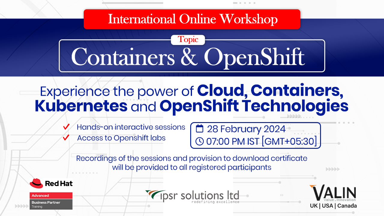 International Online Workshop on Containers and OpenShift