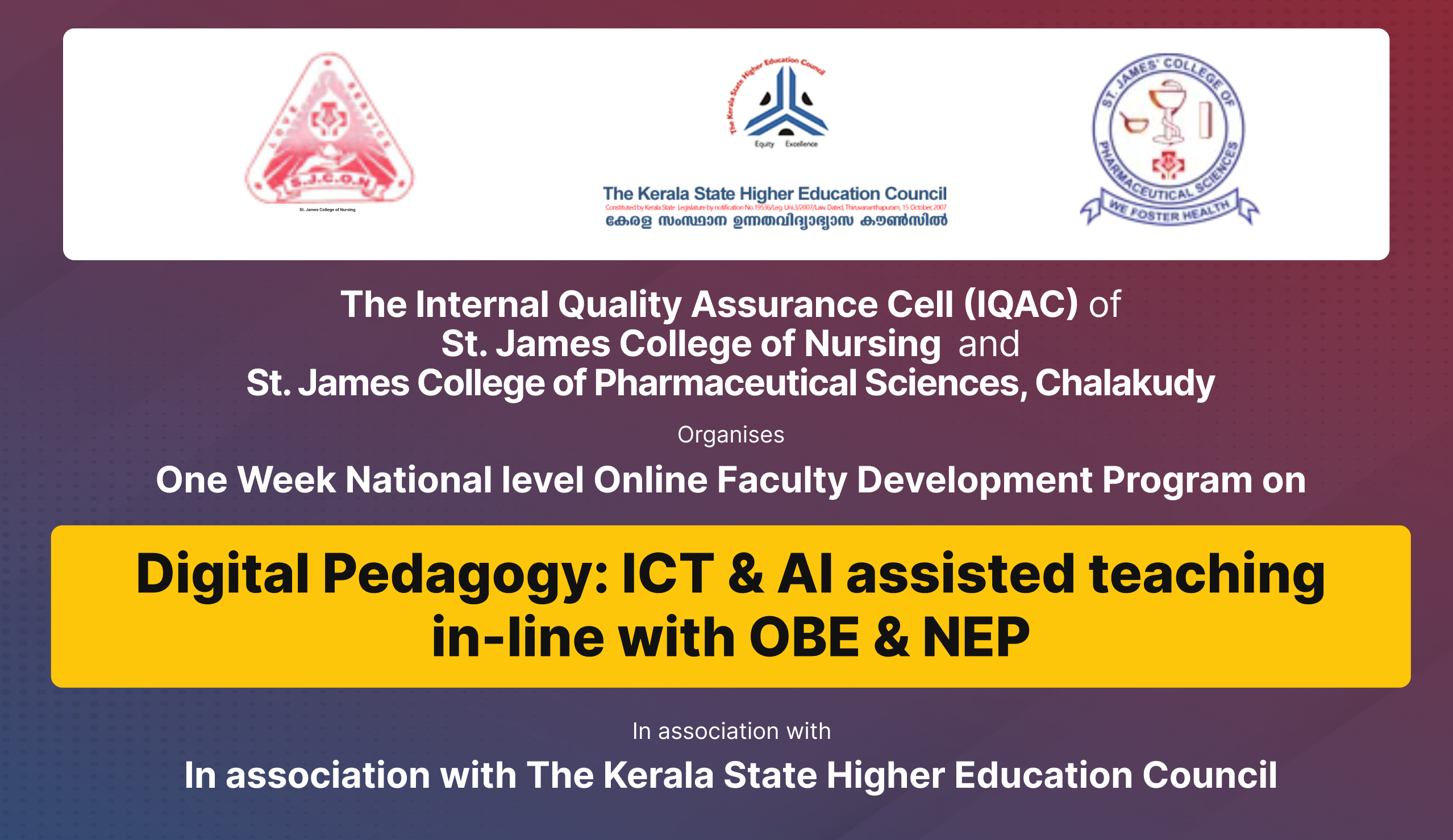 FDP on Digital Pedagogy - St. James College, Chalakudy & KSHEC - 29 May 24