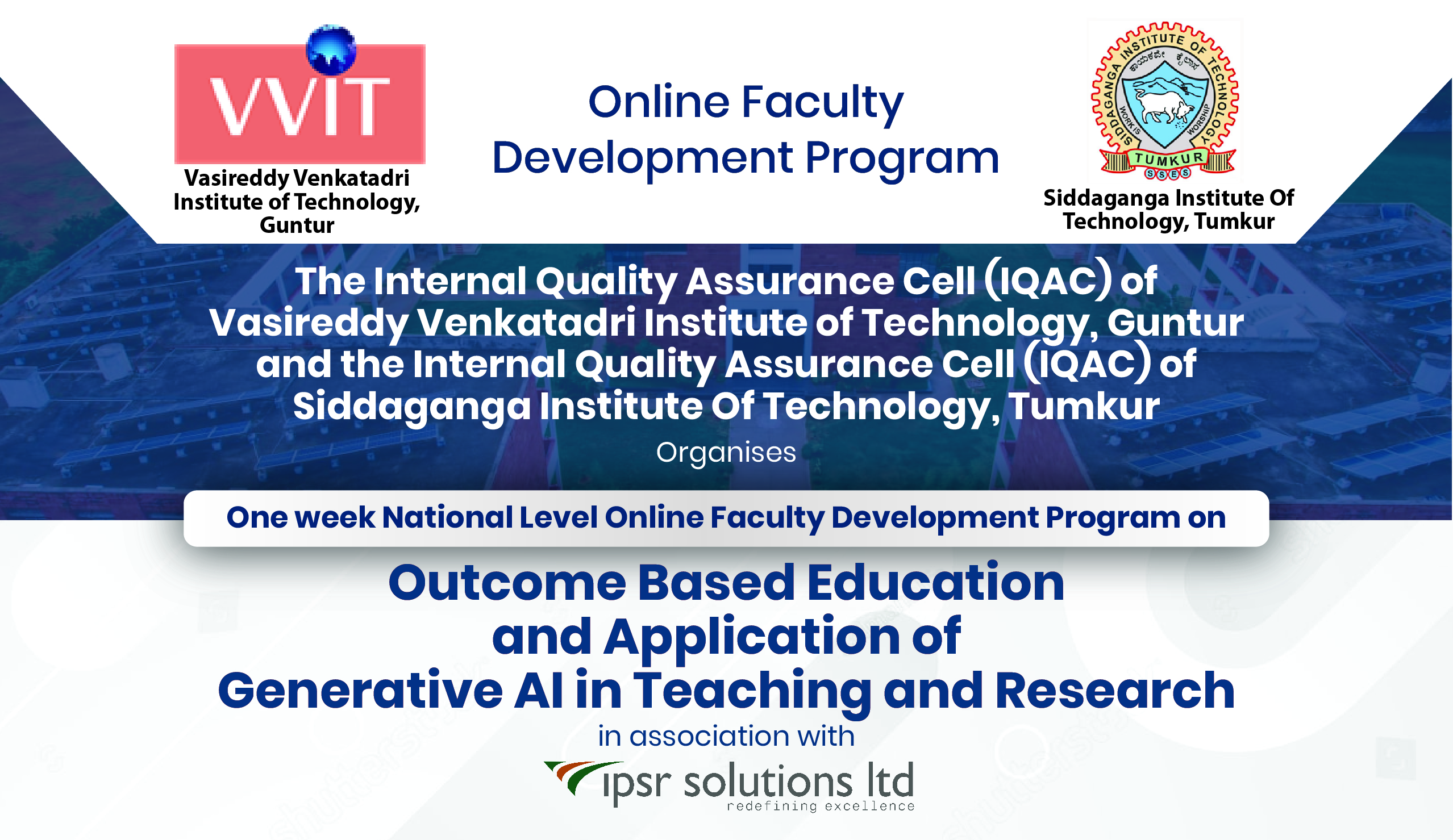 FDP on OBE and Application of Generative AI in Teaching and Research (VVIT, SIT & IPSR) - 24 Jul 24