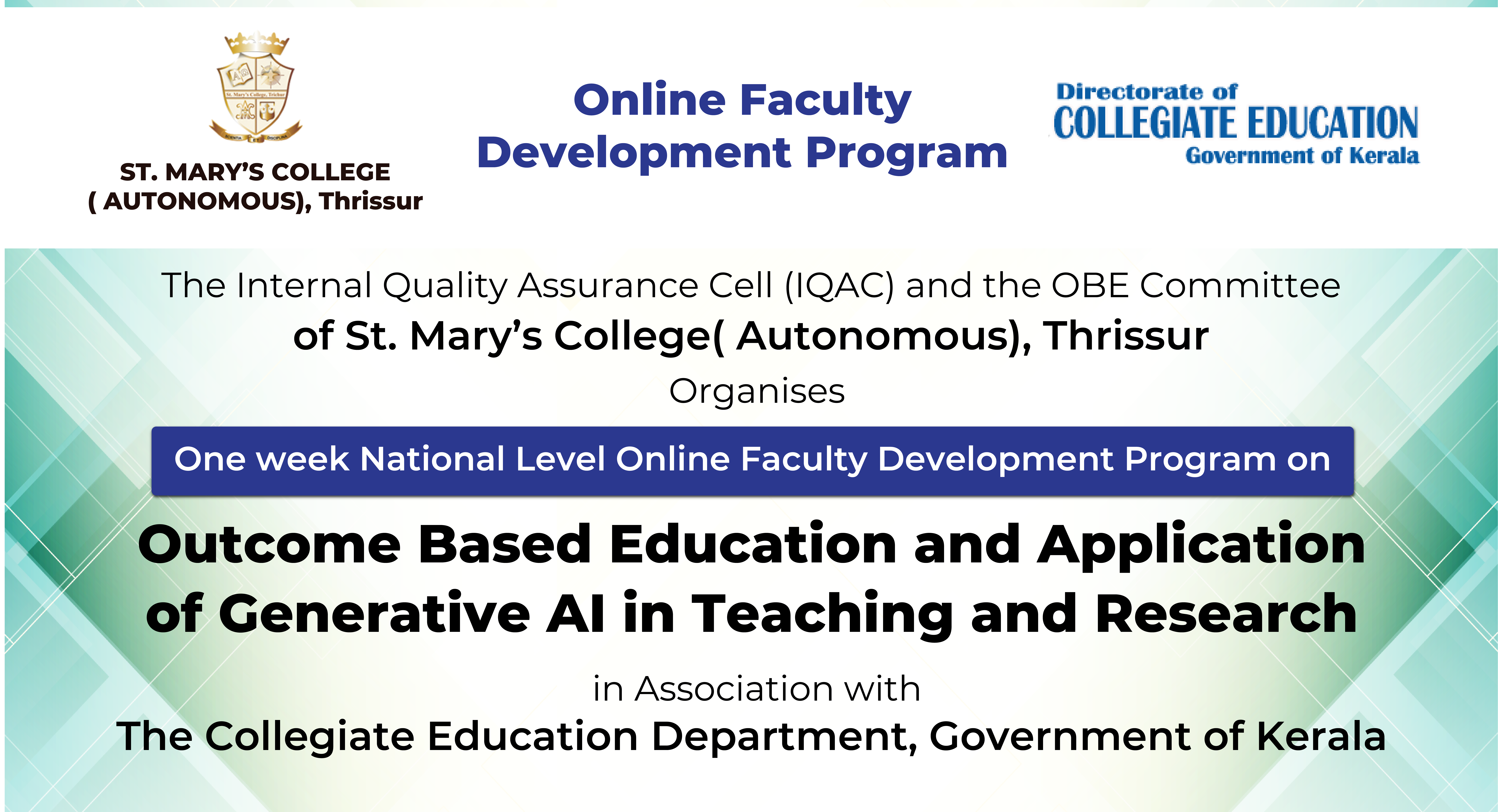 FDP on OBE and Application of Generative AI in Teaching and Research (SMC & DCE) - 17 Oct 24