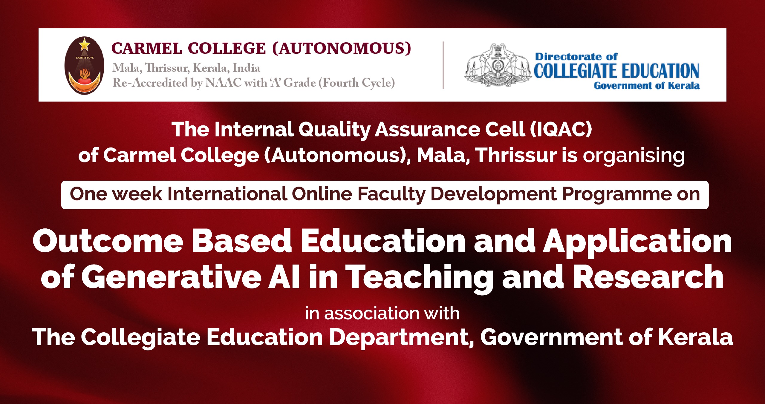 FDP on OBE and Application of Generative AI in Teaching and Research (CCM & DOCE) - 20 Feb 25