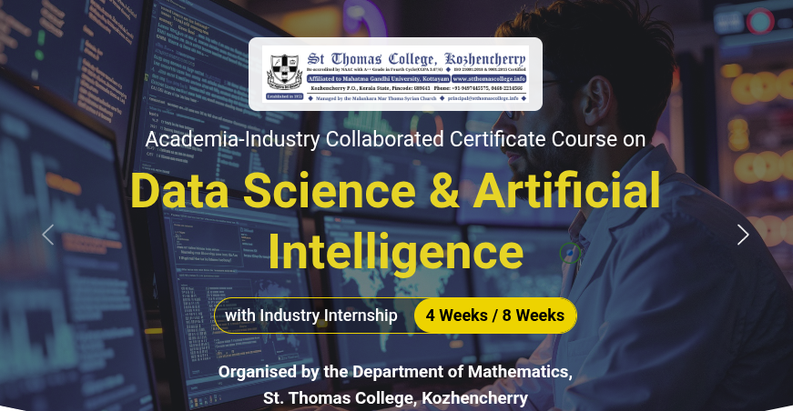 Academia-Industry Collaborated Certificate Course on  Data Science & Artificial Intelligence